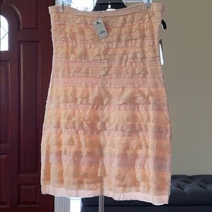 Express, strapless cotton and lace dress, NWT